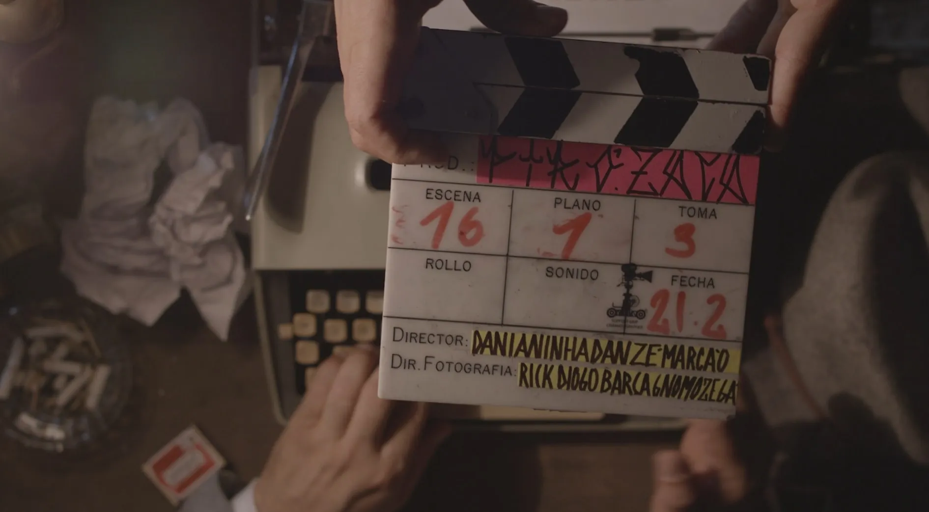 Claquete de cinema — Café Pingado Filmes, Belo Horizonte